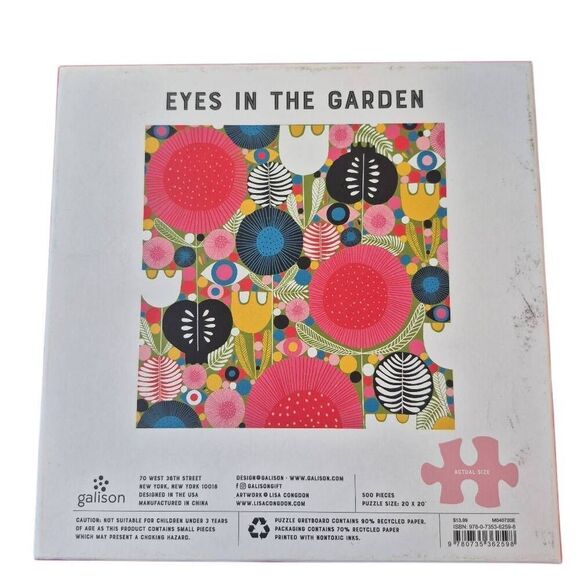 Galison Eyes in the Garden 500 pc Jigsaw Puzzle - Picture 6 of 11